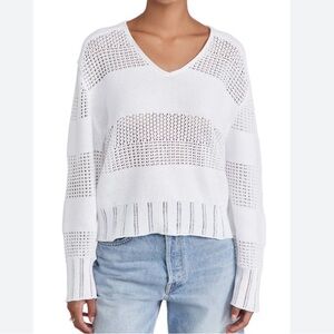 Rag & Bone White Crochet Faye Sweater $325 Size Medium